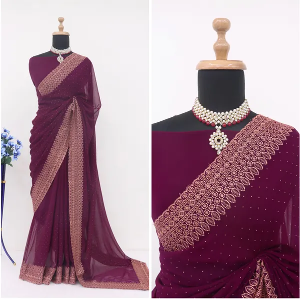Purple_Georgette_Embroidered_Daily_Wear_Saree_For_Women