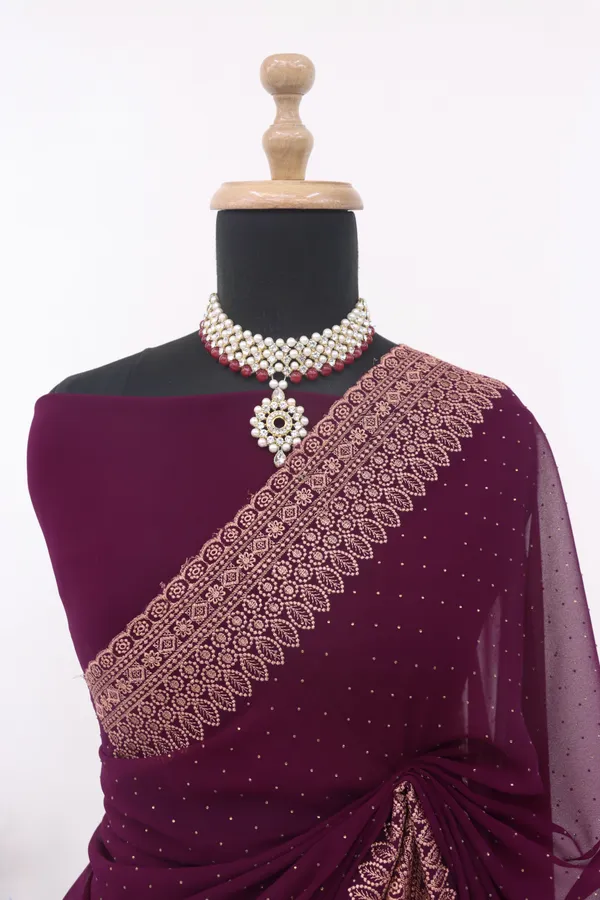 Purple_Georgette_Embroidered_Daily_Wear_Saree_For_Women