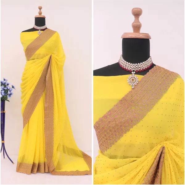 Yellow_Georgette_Embroidered_Daily_Wear_Saree_For_Women