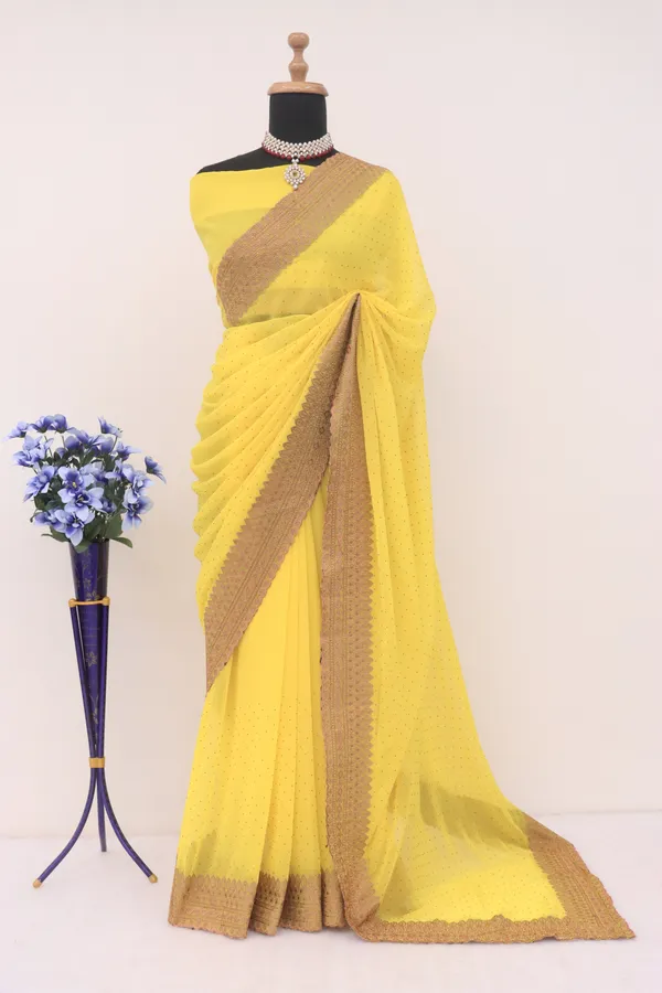 Yellow_Georgette_Embroidered_Daily_Wear_Saree_For_Women