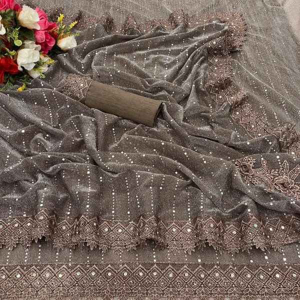 Brown_Lycra_Blend_Digital_Print_Bollywood_Saree_For_Women