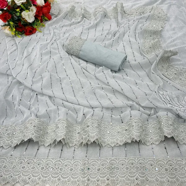 White_Lycra_Blend_Digital_Print_Bollywood_Saree_For_Women