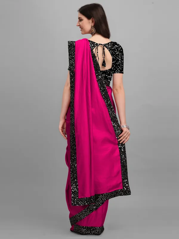 Red_Lycra_Blend_Solid/Plain::Embellished_Bollywood_Saree_For_Women