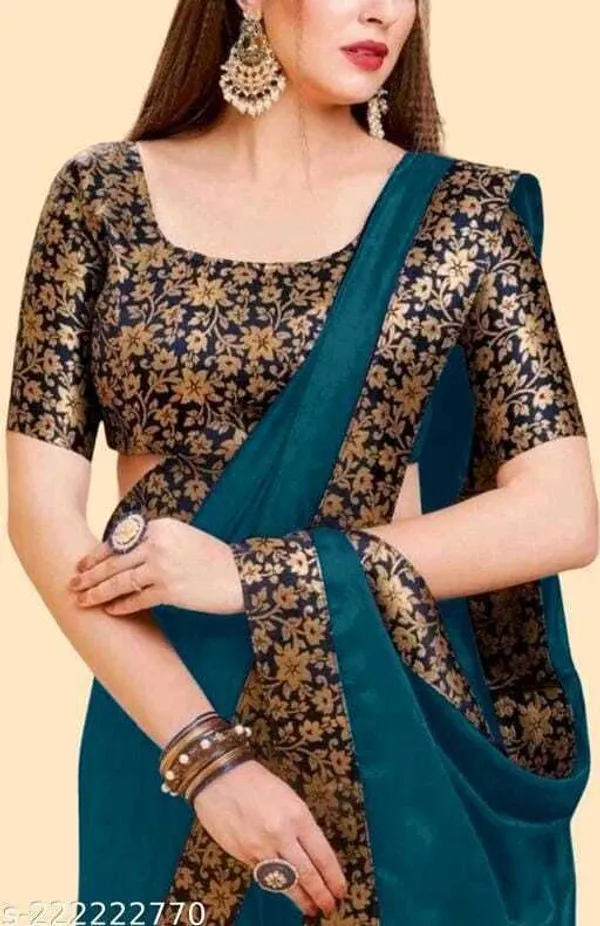 Dark_Blue_Lycra_Blend_Dyed_Bollywood_Saree_For_Women