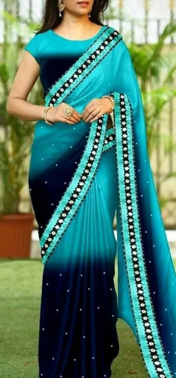 Blue_Georgette_Solid/Plain_Daily_Wear_Saree_For_Women
