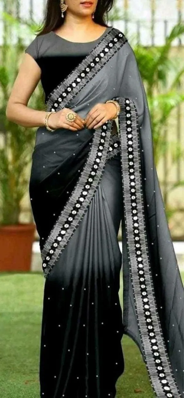 Blue_Georgette_Solid/Plain_Daily_Wear_Saree_For_Women