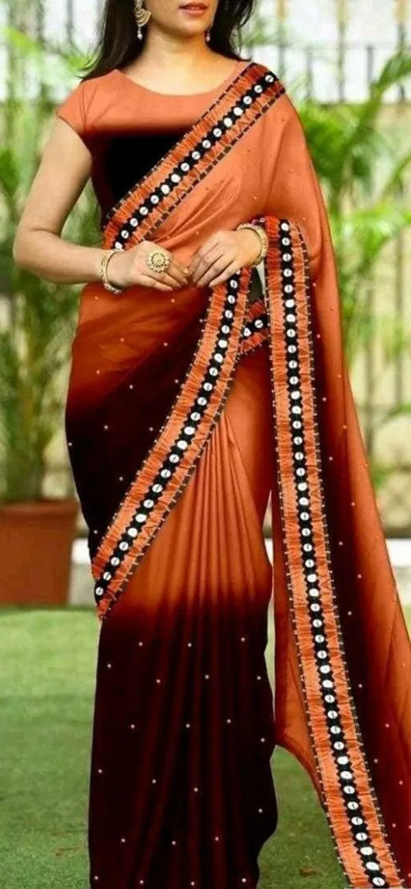 Blue_Georgette_Solid/Plain_Daily_Wear_Saree_For_Women