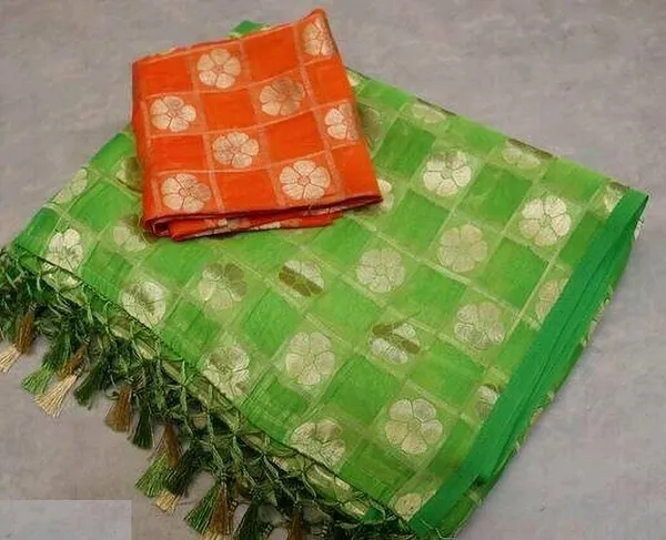 Green_Jacquard_Floral_Print_Ilkal_Saree_For_Women