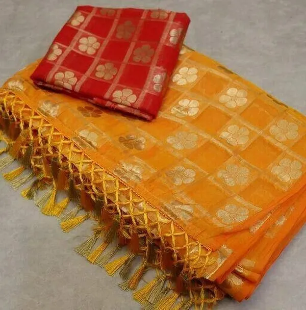 Yellow_Jacquard_Floral_Print_Ilkal_Saree_For_Women