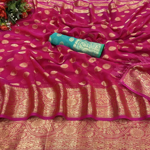 Multicolor_Jacquard_Woven_Bollywood_Saree_For_Women