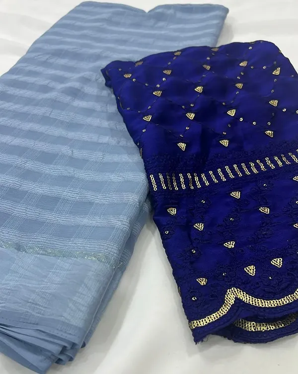 Blue_Georgette_Self_Design_Bollywood_Saree_For_Women