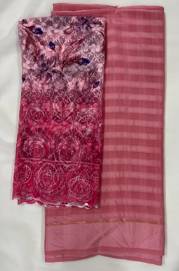 Pink_Georgette_Self_Design_Jamdani_Saree_For_Women