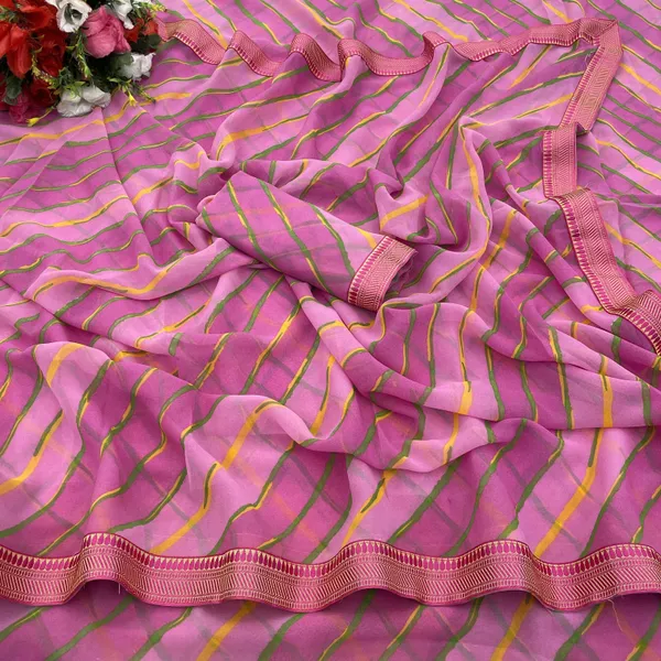 Pink_Georgette_Printed_Leheria_Saree_For_Women