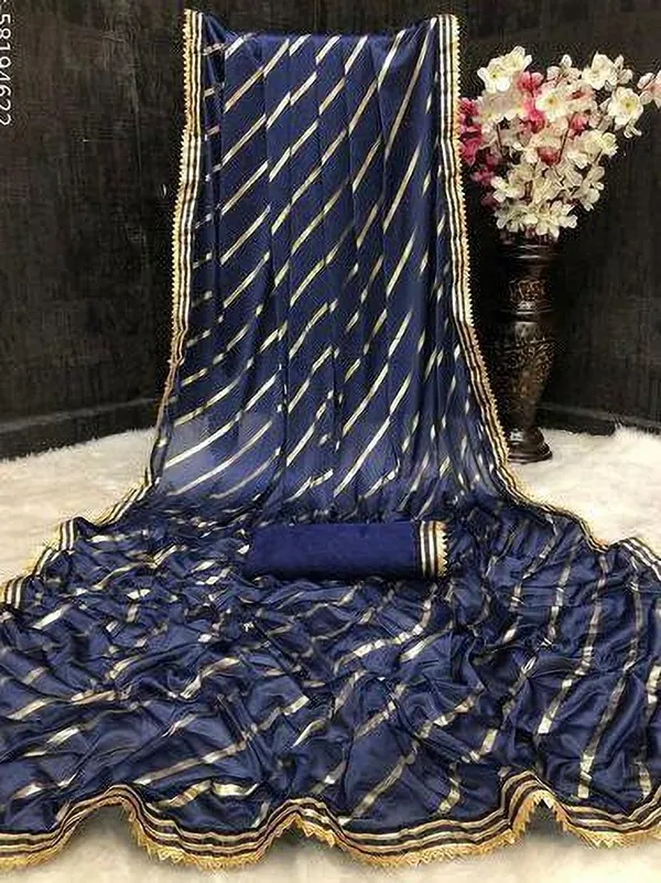Dark_Blue_Lycra_Blend_Printed_Daily_Wear_Saree_For_Women