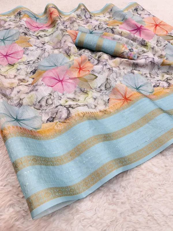 Blue_Cotton_Blend_Digital_Print_Daily_Wear_Saree_For_Women