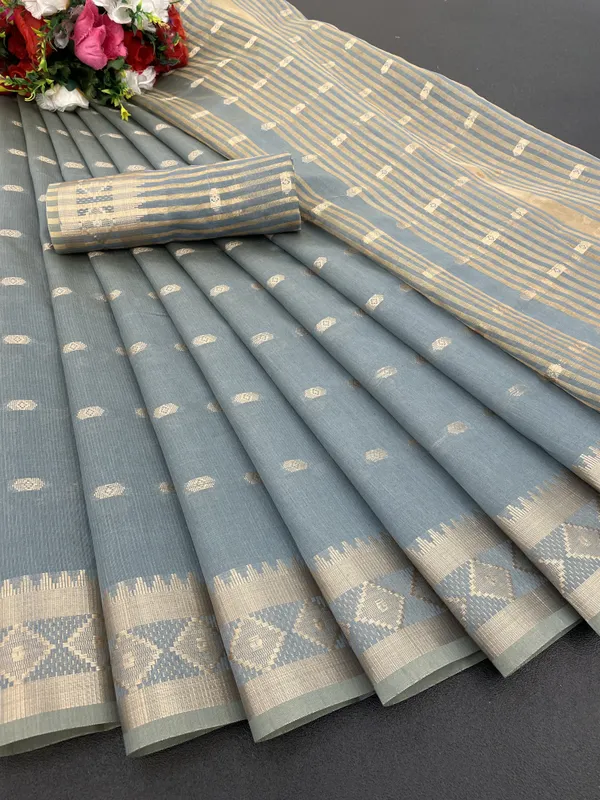 Grey_Jacquard_Self_Design_Banarasi_Saree_For_Women