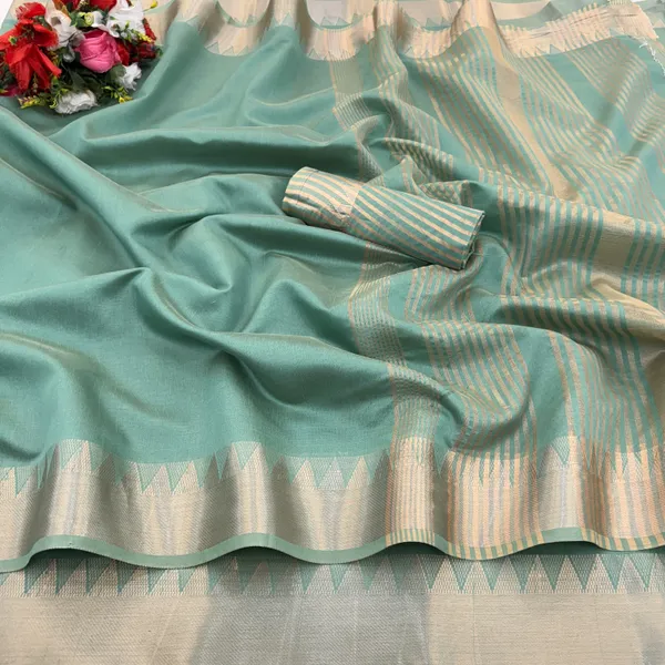 Green_Jacquard_Self_Design_Banarasi_Saree_For_Women