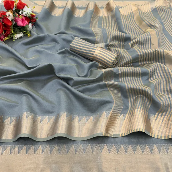 Grey_Jacquard_Self_Design_Banarasi_Saree_For_Women