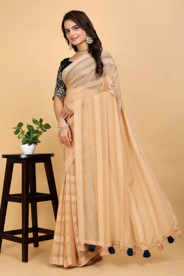 Beige_Georgette_Striped_Bollywood_Saree_For_Women