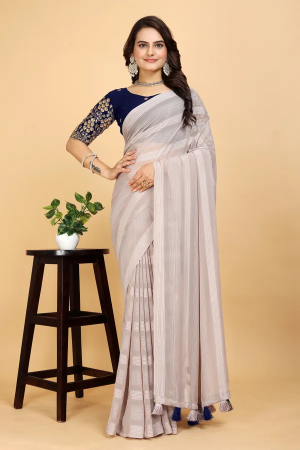 Grey_Georgette_Striped_Bollywood_Saree_For_Women