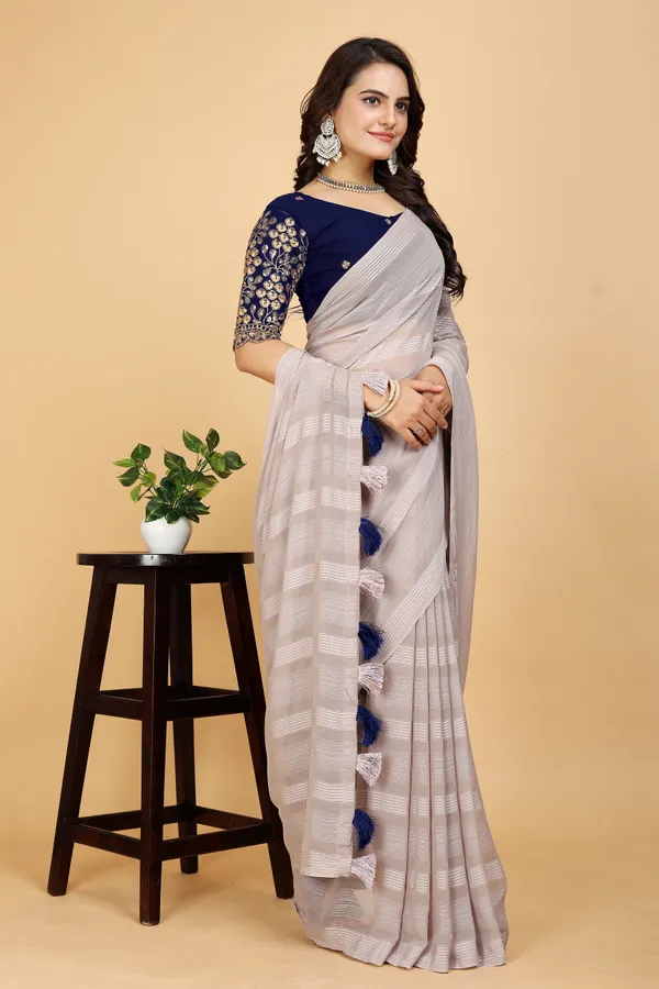 Grey_Georgette_Striped_Bollywood_Saree_For_Women