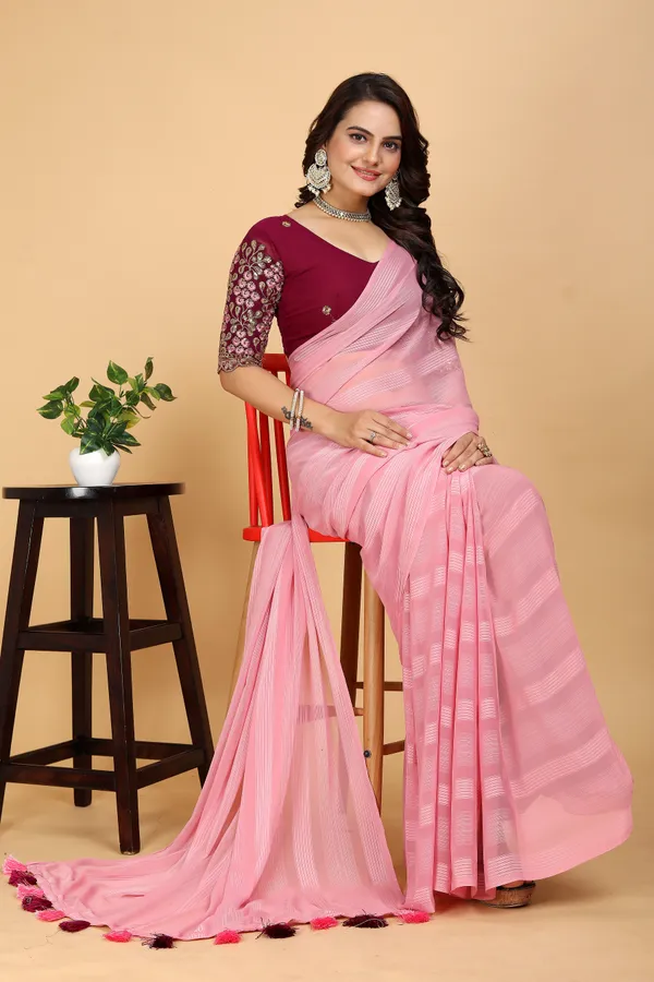 Pink_Georgette_Striped_Bollywood_Saree_For_Women