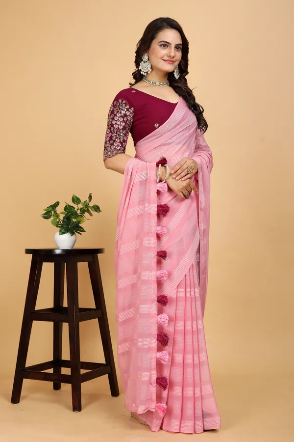 Pink_Georgette_Striped_Bollywood_Saree_For_Women