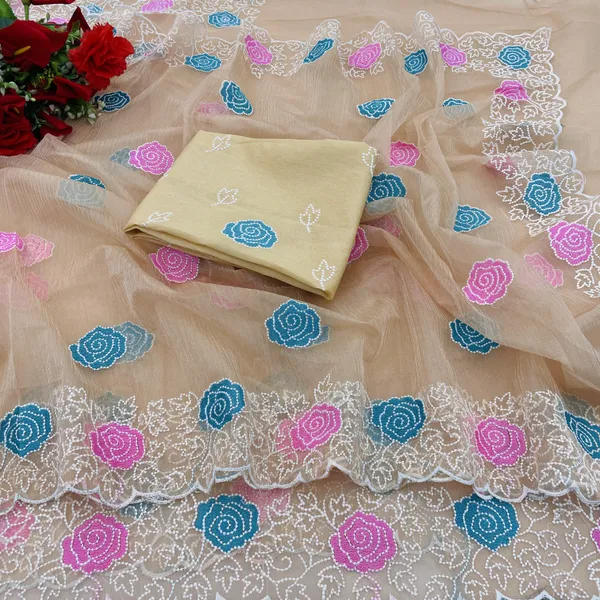 Beige_Organza_Embroidered_Bollywood_Saree_For_Women