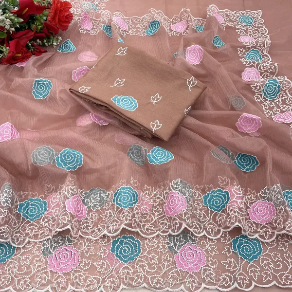 Brown_Organza_Embroidered_Bollywood_Saree_For_Women