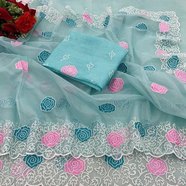 Light_Blue_Organza_Embroidered_Bollywood_Saree_For_Women