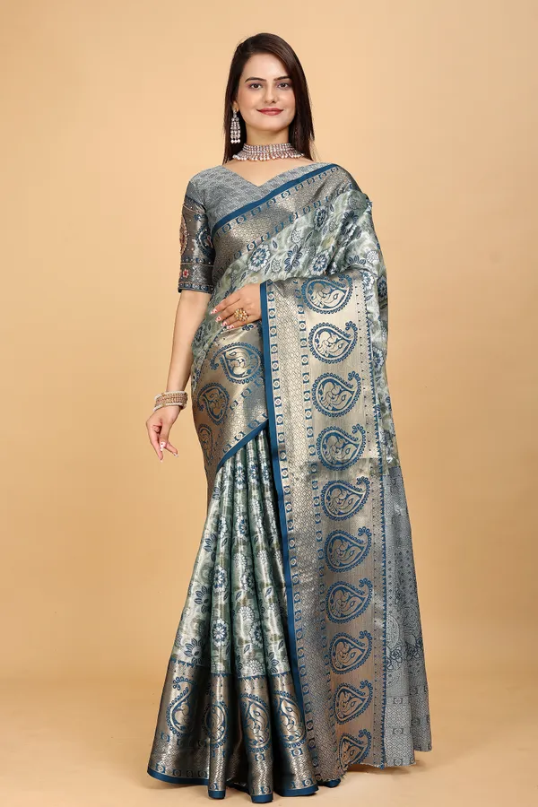 Dark_Blue_Tussar_Silk_Woven_Handloom_Saree_For_Women