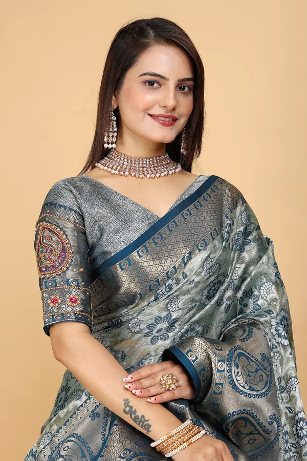 Dark_Blue_Tussar_Silk_Woven_Handloom_Saree_For_Women