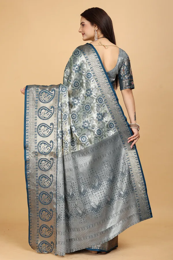 Dark_Blue_Tussar_Silk_Woven_Handloom_Saree_For_Women