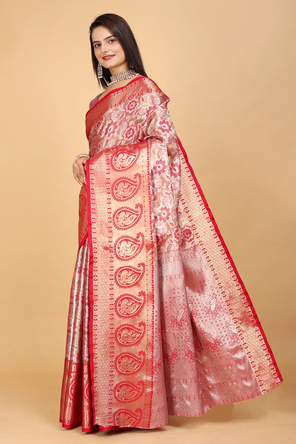 Red_Tussar_Silk_Woven_Handloom_Saree_For_Women