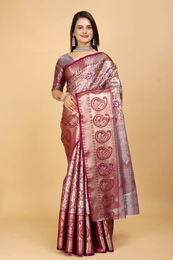 Purple_Tussar_Silk_Woven_Handloom_Saree_For_Women