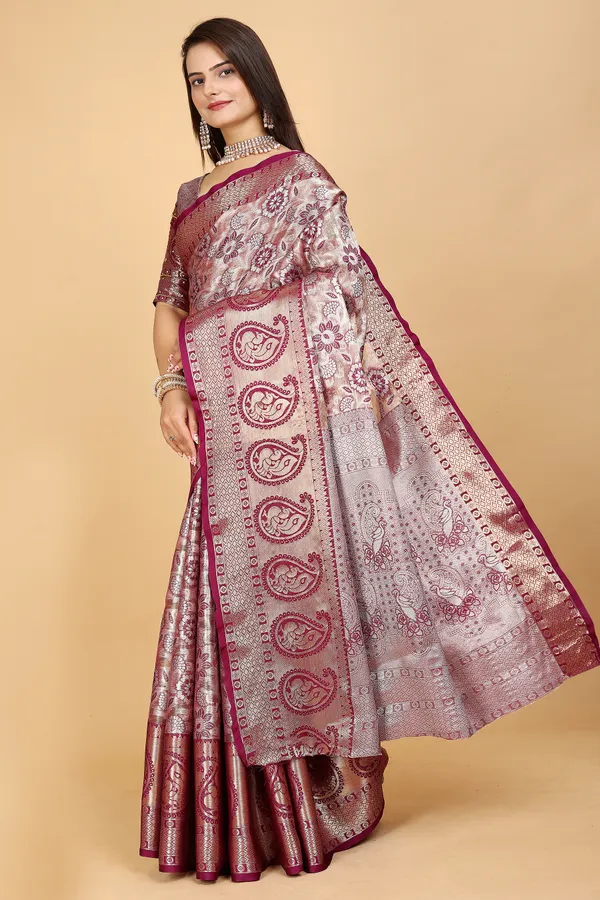 Purple_Tussar_Silk_Woven_Handloom_Saree_For_Women