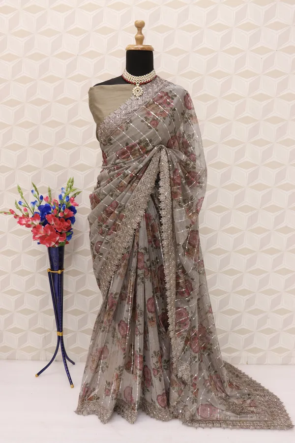 Brown_Lycra_Blend_Digital_Print_Bollywood_Saree_For_Women