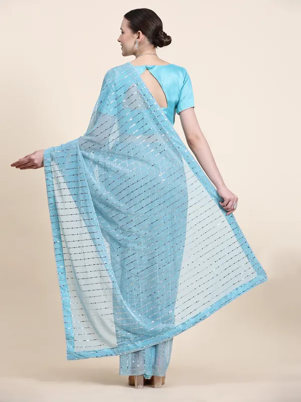 Blue_Lycra_Blend_Embellished_Bollywood_Saree_For_Women