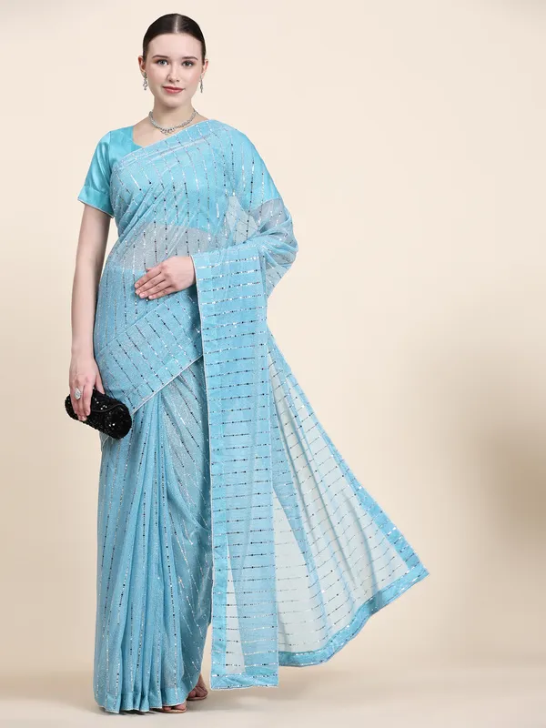 Blue_Lycra_Blend_Embellished_Bollywood_Saree_For_Women