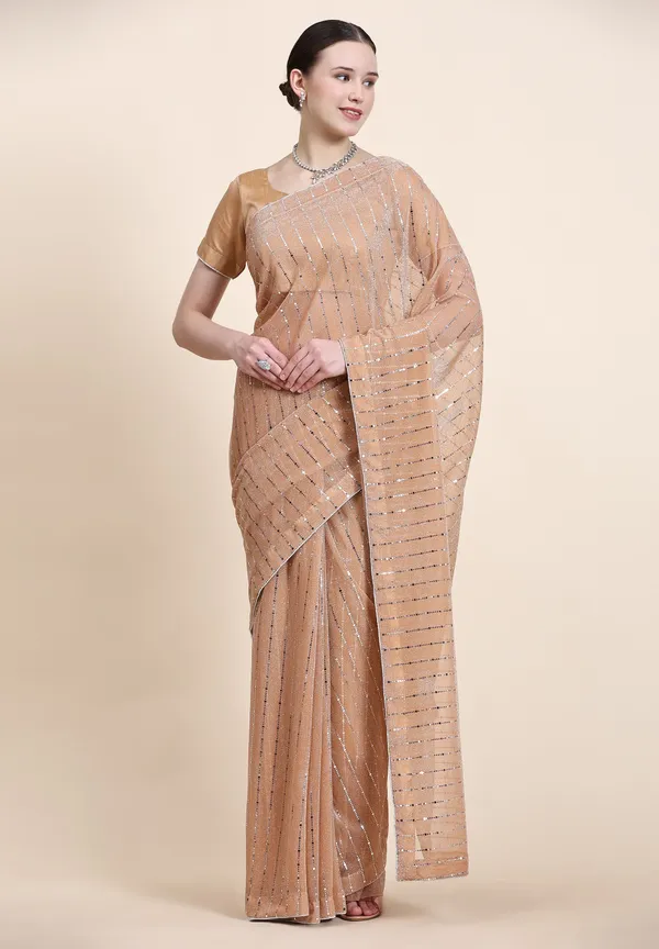 Cream_Lycra_Blend_Embellished_Bollywood_Saree_For_Women