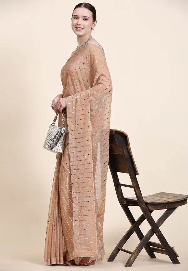 Cream_Lycra_Blend_Embellished_Bollywood_Saree_For_Women