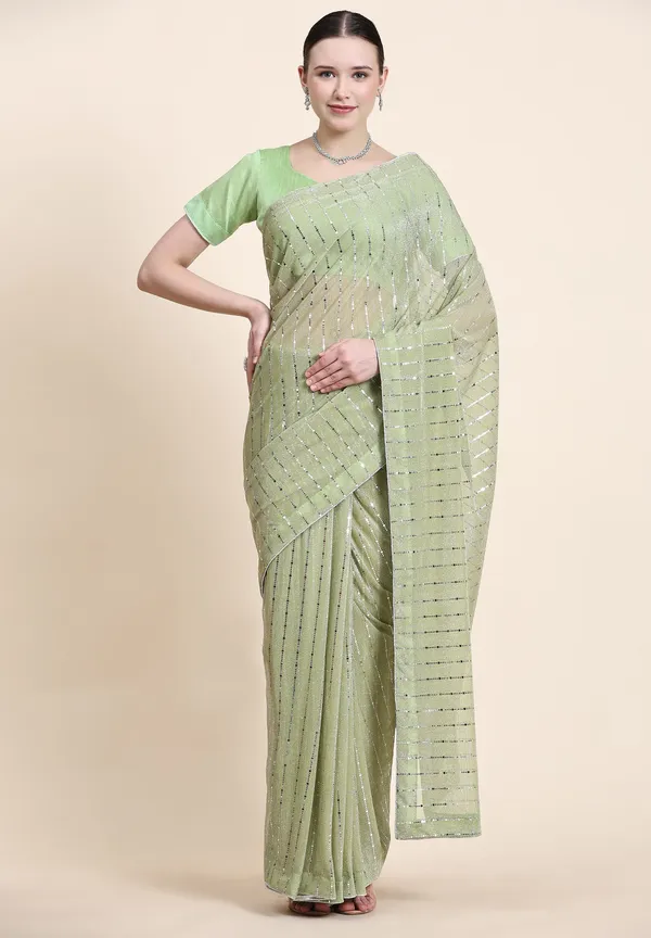 Light_Green_Lycra_Blend_Embellished_Bollywood_Saree_For_Women