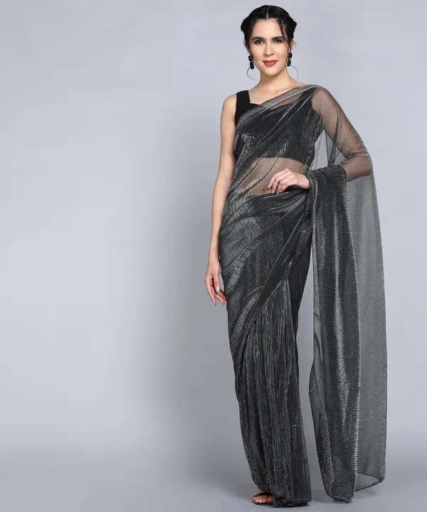 Black_Lycra_Blend_Dyed_Bollywood_Saree_For_Women