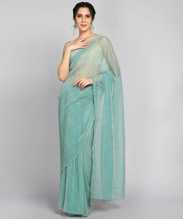 Blue_Lycra_Blend_Dyed_Bollywood_Saree_For_Women