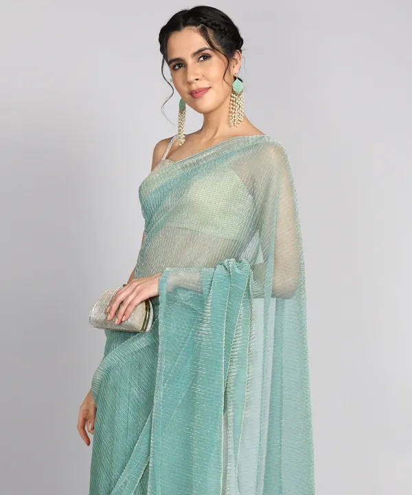 Blue_Lycra_Blend_Dyed_Bollywood_Saree_For_Women