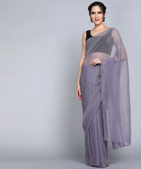 Purple_Lycra_Blend_Dyed_Bollywood_Saree_For_Women