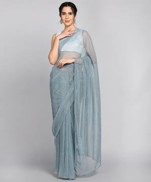 Blue_Lycra_Blend_Dyed_Bollywood_Saree_For_Women