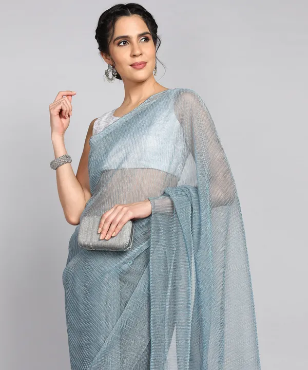Blue_Lycra_Blend_Dyed_Bollywood_Saree_For_Women