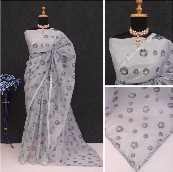 Grey_Organza_Dyed_Bollywood_Saree_For_Women