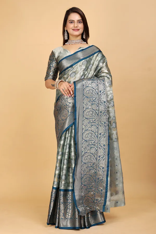 Dark_Blue_Tussar_Silk_Woven_Handloom_Saree_For_Women